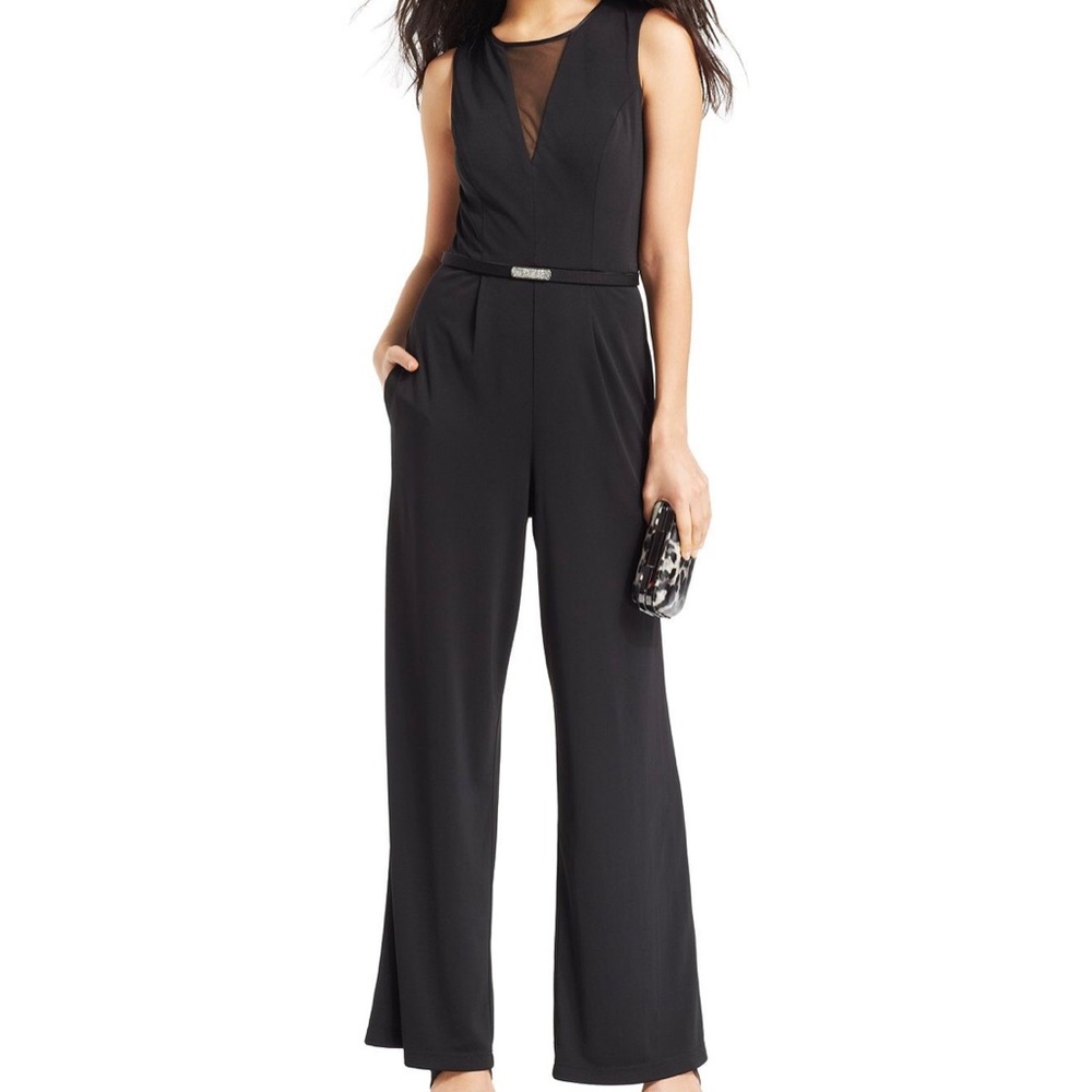 Vince Camuto Mesh Insert Jumpsuit